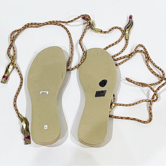 Cocobelle L*Space 40 9 Gili Ankle Wrap Braid Sandals Sand Gladiator - Picture 8 of 11